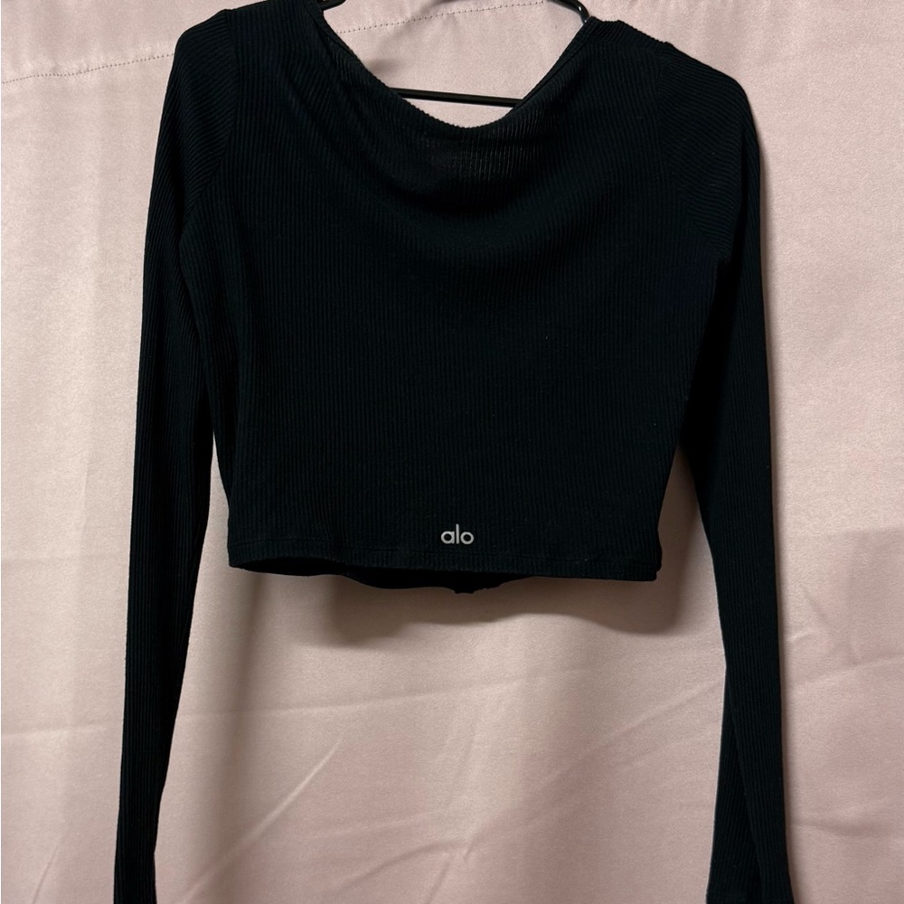 ALO Yoga Black Long Sleeve Cardigan